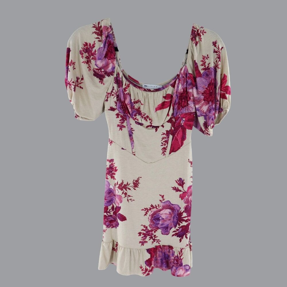 ASOS‎ Floral Dress Womens 4P Beige Cottagecore Soft Girl Romantic Picnic Concert